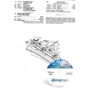  NEW Patent CD for METAL EDGE FINISHER 