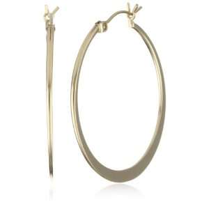 Viv&Ingrid Smooth Flat 14k Gold Fill Medium Round Hoop Earrings