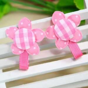 : (Pink) 1 Pair Baby/Todler/Girl sunflower Shaped Cloth Texture hair 