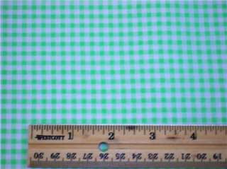 New Green White Plaid Gingham Fabric BTY  
