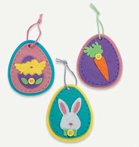 Set of 3 Felt Egg Ornament Craft Kit Easter Fun 4 Kids  