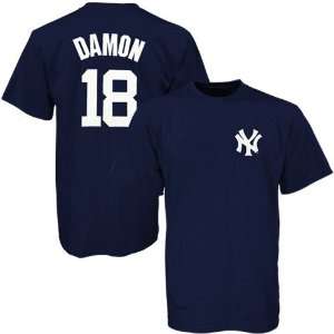  New York Yankees #18 Johnny Damon Navy Blue Youth Players T shirt 