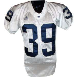 Kevin Brooks #39 Notre Dame 2007 White Football Game Used Jersey 
