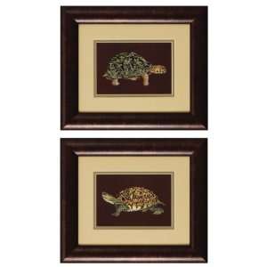  Turtle Tortoise Wall Art Set of 2 Framed Glass: Home 