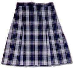 Girls School Uniform Kick Pleat Skirt Plaid 32 SZ 8 1/2  