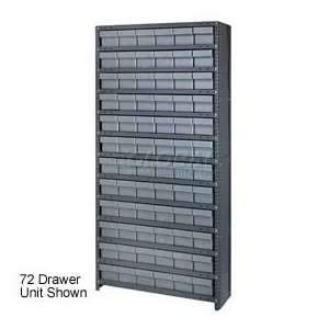  Closed Shelving Drawer Unit   36x12x75   36 Drawers Gray 