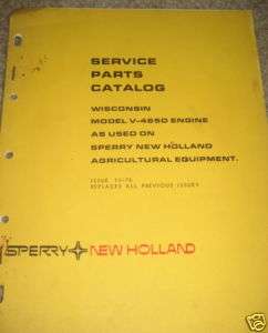 New Holland Wisconsin V 465D Engine Parts Manual Book  