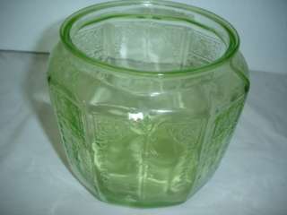 Green Depression princess cookie jar no lid  2  