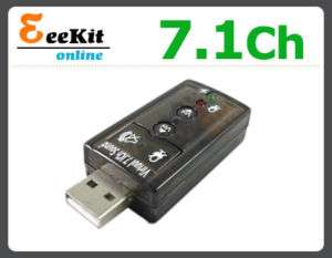 USB External 7.1 Channel Audio Sound Card for PC Laptop  