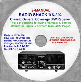 Radio Shack DX 302 Shortwave AM/USB/LSB CW RCVR Radio Shack DX302 