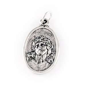  Religious Oval Medallion (Two sided Jesus/Mary) Pendant 