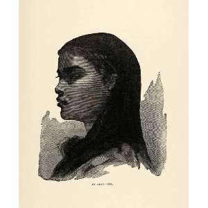 1904 Print Arab GIrl Portrait Profile Egypt Middle East Weber Ethnic 
