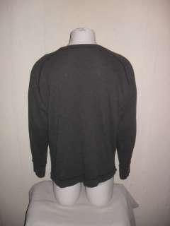 REPORT collection Gray Cotton Waffle L/S Sweater Sz XL  