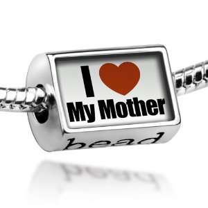  Beads I Love My Mother   Pandora Charm & Bracelet Compatible 