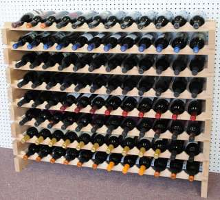 96 Bottles Stackable Modular Hardwood Wine Rack wr12x8  
