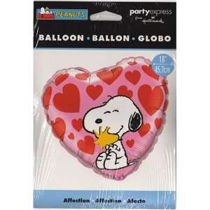   Snoopy and Woodstock Love Heart Shaped 18 Mylar Balloon: Toys & Games