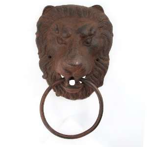    Antiqued Cast Iron Lion Head Large Towel Ring: Home & Kitchen