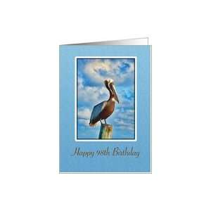  Birthday, 98th, Brown Pelican on Post Card Toys & Games