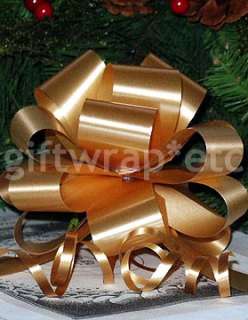 20 BIG GLITTERY METALLIC GOLD PULL BOWS CHRISTMAS GIFT  