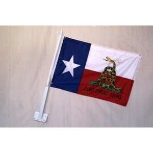  Texas Tea Party No Tread on Me Car flag 12x18 Nylon with 