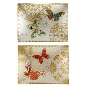  Prima Donna Designs Butterflies, 7 by 5 Inch Dishes, Set 