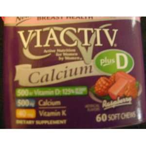 Viactiv Calcium Plus Vit D+k Soft Chews , Milk Chocolate, 60 Ct (Pack 