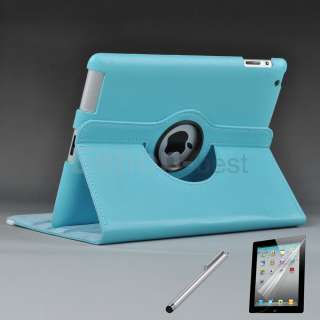 Light Blue 360° Stand Leather Magnetic Smart Case Cover for The New 