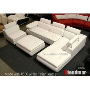 4pc New Modern Design Sectional White Leather Sofa Set S1009RW:  