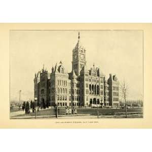  1901 Print Salt Lake City Utah City County Building 