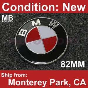 Red BMW Emblem Badge 82mm E36 M3 E34 E30 E60 M5 E63 E38  