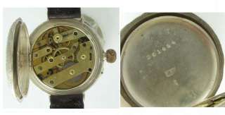   Silver J W Benson Officers Trench Deco Wrist Watch 1914  