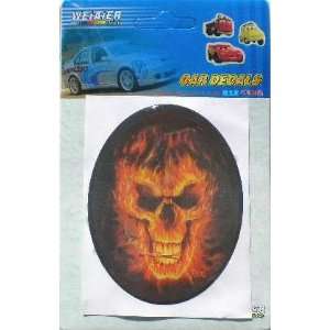  Automotive Vinyl Decal Sticker Car Truck Flaming Skull 