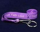   Fibrosis/Relay for Life Cancer Awareness purple ribbon lanyard A3