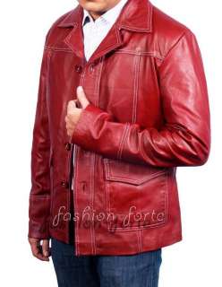 Fight club leather coat wear by Brad Pitt *XS   5XL* *Sale* In Faux 