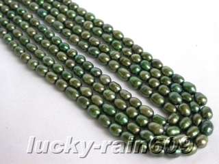 Genuine 1 piece aerugo green rice pearl loose beads  