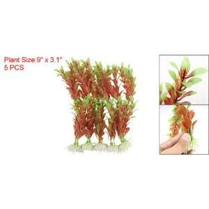  Como 9 Long Red Green Plastic Oval Base Grass Plant for 