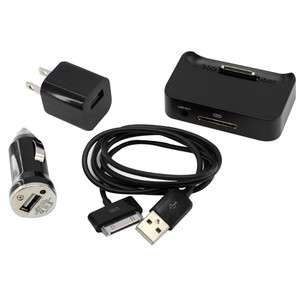   Wall Charger + Car Charger + USB + Dock for iPhone 3G 3GS Black  