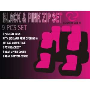   9PCS SET FOR 2 ROWS WITH FRONT AIR BAG COMPATIBLE HOT PINK: Automotive