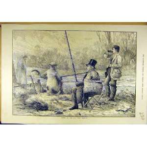 1880 Fishing The Bay West Drayton Fishermen Sport Print  