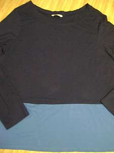 OLD NAVY Women Top Large Navy and Blue Long Sleeve 406  