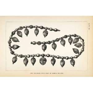  1878 Wood Engraving Cyprus Necklace Medusa Pendent Jewelry 