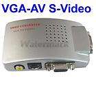 PC VGA to TV AV Composite Yellow RCA S Video Converter Box for Laptop 