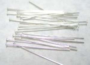 100 Silver Plated Head Pins 21 Gauge 2 Inch  
