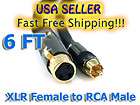 PREMIUM XLR FEMALE 3 PIN TO RCA MALE CABLE CORD 6 FT
