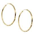 Caribe Gold 14k over Sterling Silver Faceted Hoop Earrings