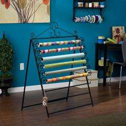 Leal Black Wrapping Paper & Craft Storage Rack  