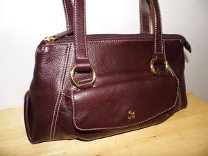 Beautiful Etienne Aigner Dark Brown Pebbled Leather Shoulder Bag 