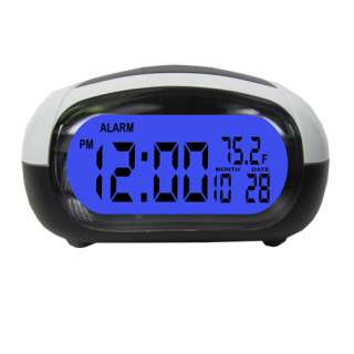 Talking Alarm Clock LCD Date Temp Travel Digital Backlight Tells Time 