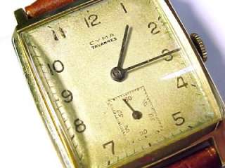 Cyma ~ Vintage 14KT Solid Gold 17J Mens Wristwatch  