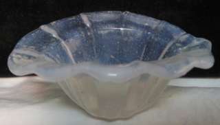 ANTIQUE 1800s~HAND BLOWN OPALESCENT VICTORIAN ART GLASS OPEN SALT DIP 